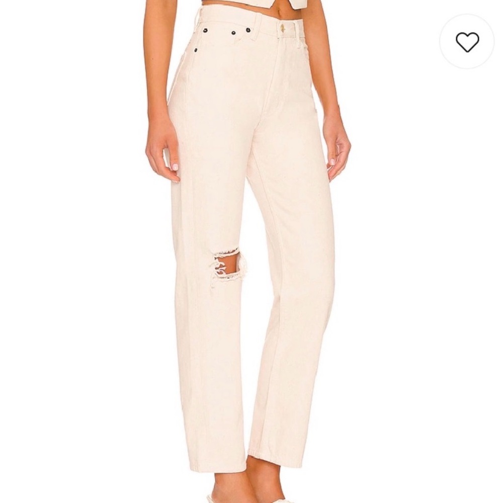 STILL HERE Jeans Childhood High Rise Straight in Bone NWT SIZE 24